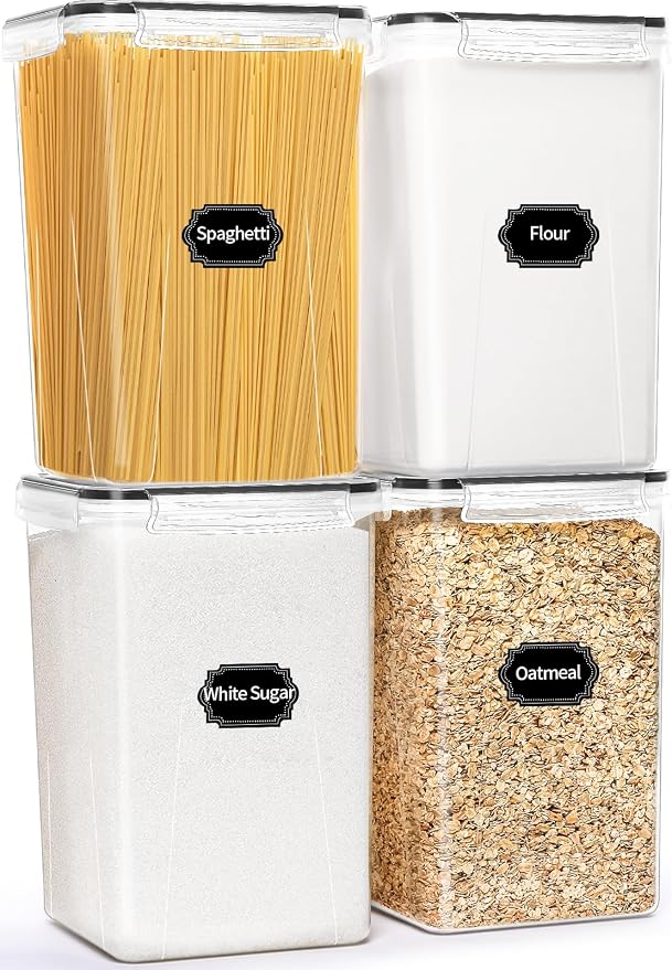4 Pack Large Airtight Food Storage Containers with Lids