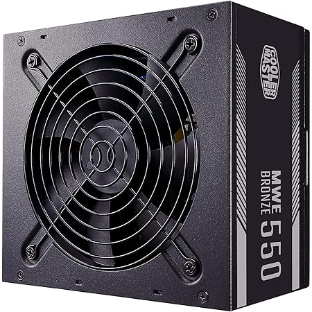 Cooler Master MWE 550 Bronze V2 - Alimentation PC 80 PLUS Bronze, Ventilateur HDB 120mm Sensible à la Température, Circuit DC-DC + LLC avec Rail Simple +12V - Prise EU, Garantie de 5 ans