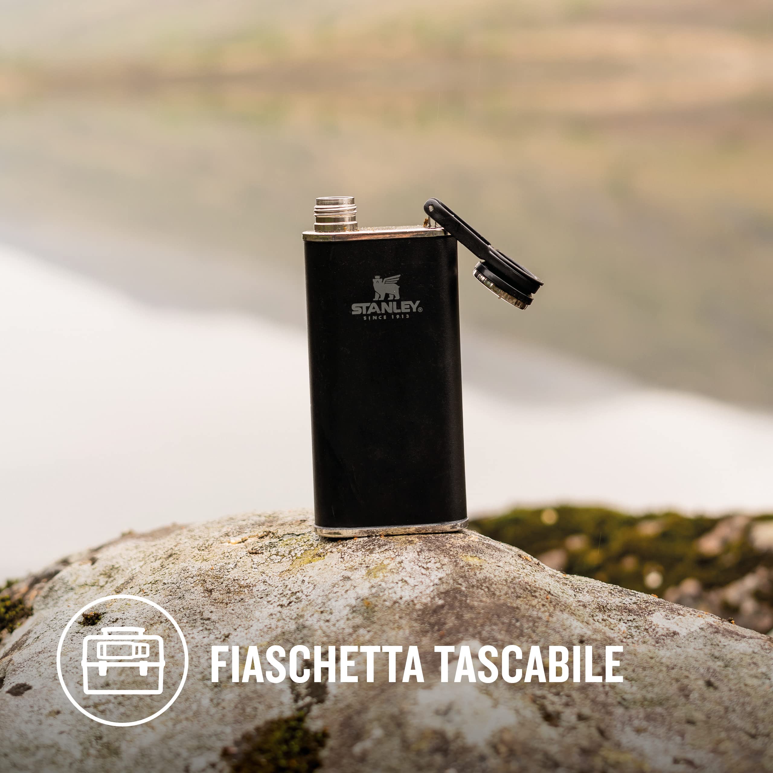 Stanley Adventure Pre-Party Shot Glass + Flask Set - Acciaio Inossidabile Senza BPA - Borraccia in Acciaio Inossidabile - Set regalo - Lavabili in Lavastoviglie
