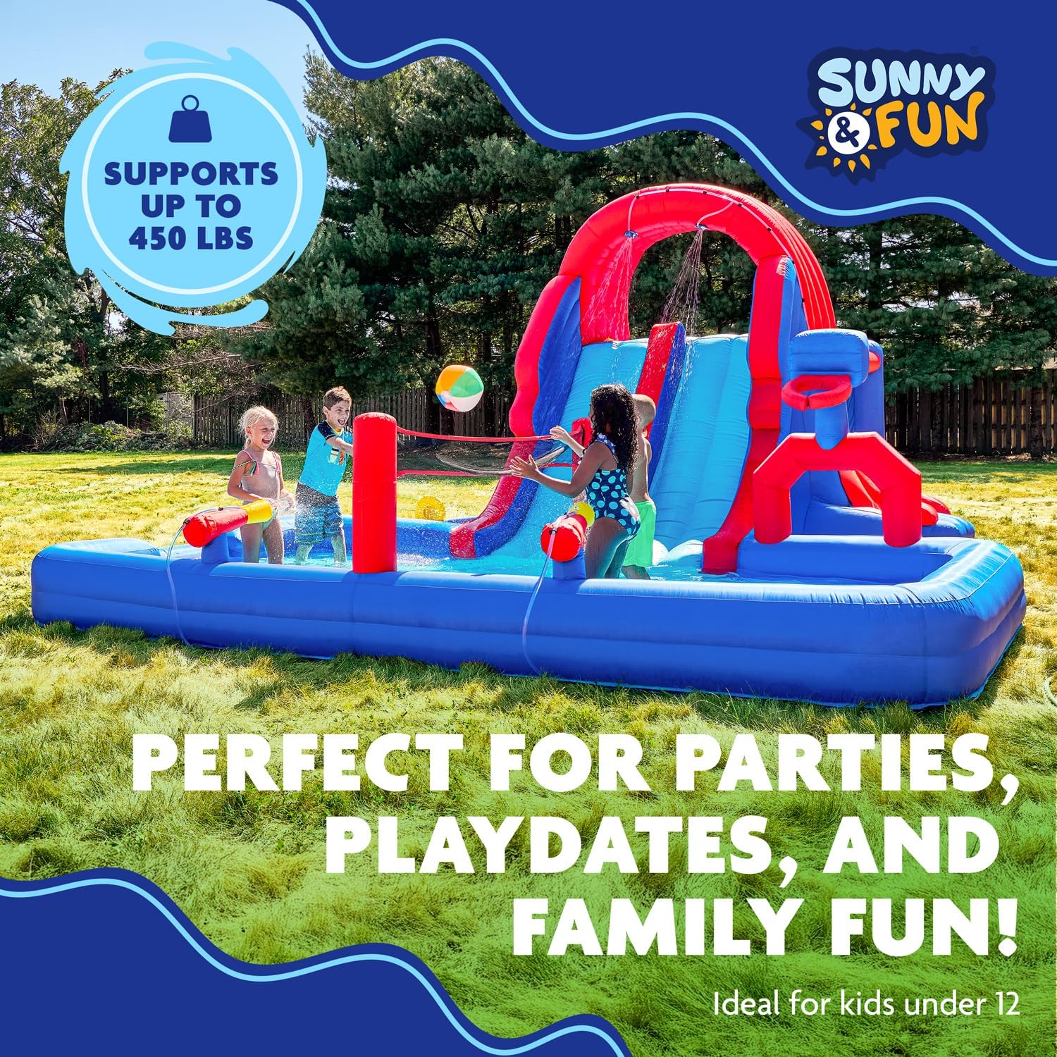 Ultra All-Play Inflatable Water Slide Park with Bounce House