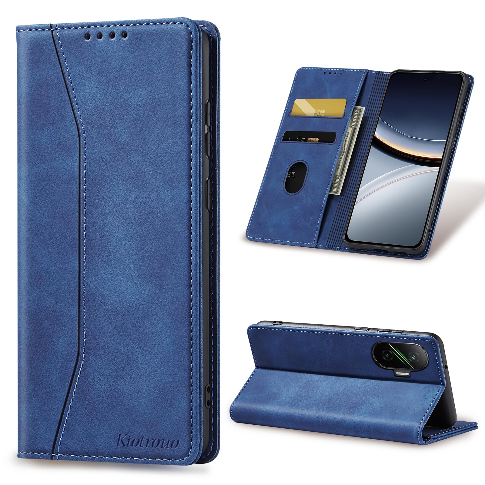 Cover Premium Per Xiaomi Poco F7: Custodia Libro Flip In Pelle PU Con Portafoglio, Slot Per Carte E Chiusura Magnetica - Antishock E Supporto Per Video (Verde)