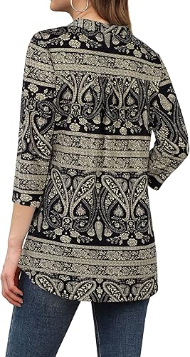 Miniatura 3 de BEPEI Blusas de manga 34 para mujer, cuello en V, camisas de trabajo de negocios