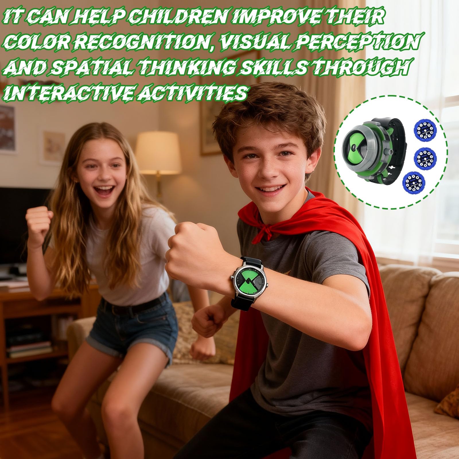 Reloj de proyección Omnitrix Ben 10 ajustable para niños, juguete analógico, regalo de Navidad