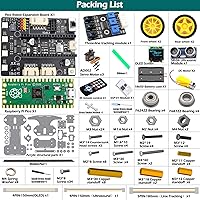 Vista 2 de Adeept Kit de coche inteligente compatible con Raspberry Pi Pico, seguimiento de línea, evitación de obstáculos, luz colorida, DIY STEM IR control