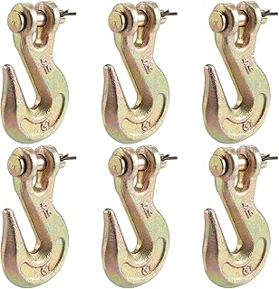 MANCHAP 6 Pack 5/16 Inch Clevis Grab Hook, G70 Tow Chain Safety Hook, Forged Steel Clevis Slip Hook Rigging Tow Chain Hook for Trailer & Truck Transport, 2/5 Inch Opening, WLL 4700lb