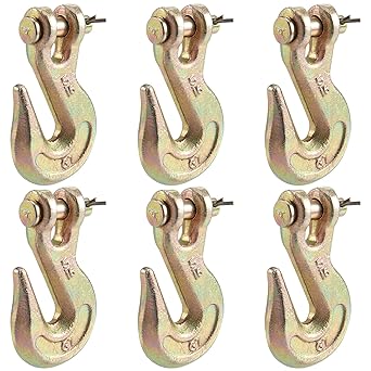 MANCHAP 6 Pack 5/16 Inch Clevis Grab Hook, G70 Tow Chain Safety Hook, Forged Steel Clevis Slip Hook Rigging Tow Chain Hook for Trailer & Truck Transport, 2/5 Inch Opening, WLL 4700lb