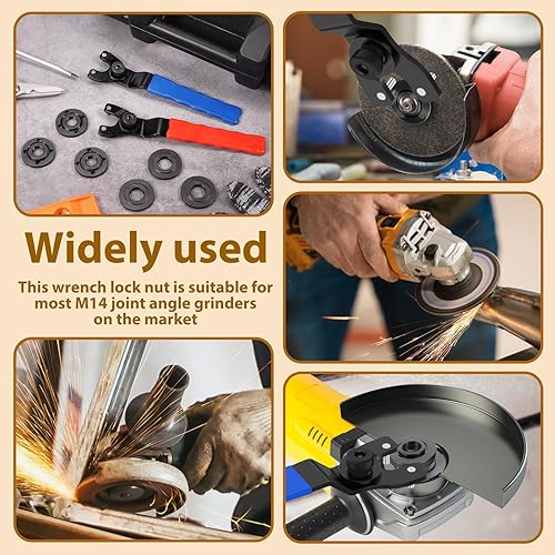 Miniatura 6 de Llave de amoladora angular universal ajustable con kit de tuerca de brida, llave de amoladora de tuerca de bloqueo, adecuada para amoladoras