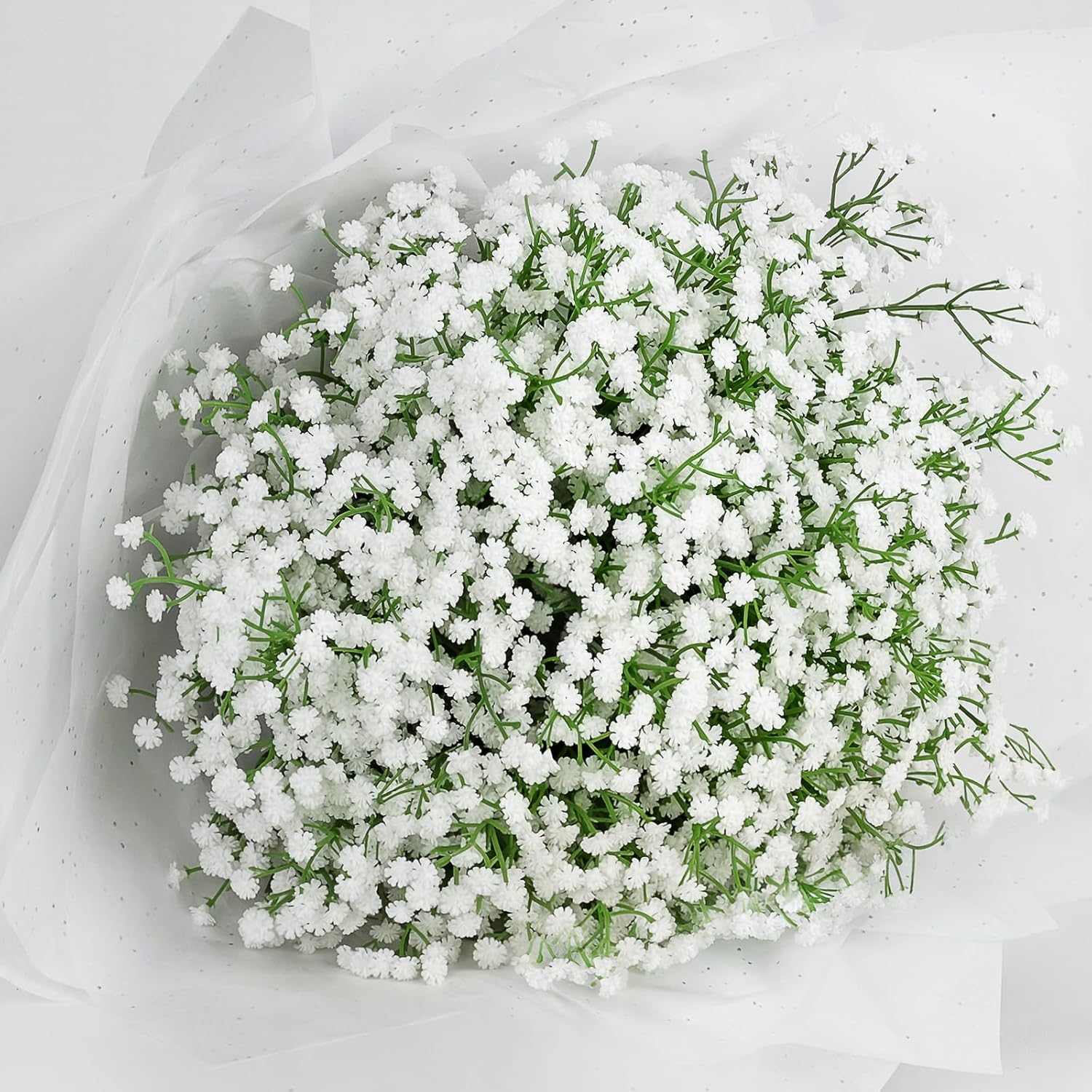DomeStar 人工ベビーブレスフラワー &ndash; 42個 ホワイトフェイクカスミソウ ウェディングセンターピース、ホームデコレーション