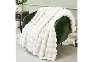 Exceptional White Furry Throw Blanket, Enhancing Comfort and Warmth