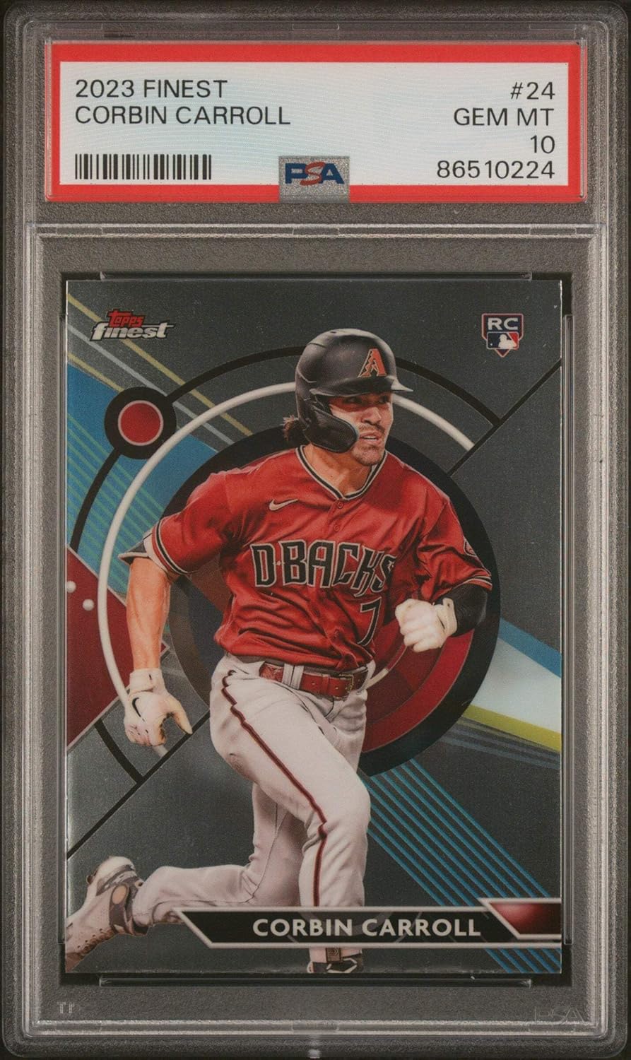 Graded 2023 Topps Finest Corbin Carroll #23 Rookie RC Baseball Card PSA 10 Gem Mint