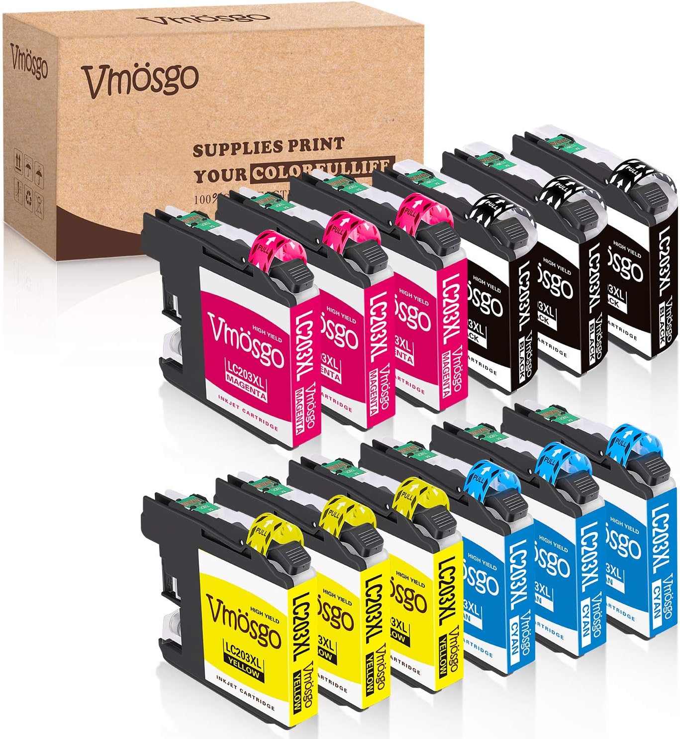 Compatible Ink Cartridges Replacement for Brother LC203 LC203XL, Used with Brother MFC-J480DW J680DW J485DW J460DW J880DW J4420DW J4620DW J5520DW J5720DW J4320DW J885DW J5620DW