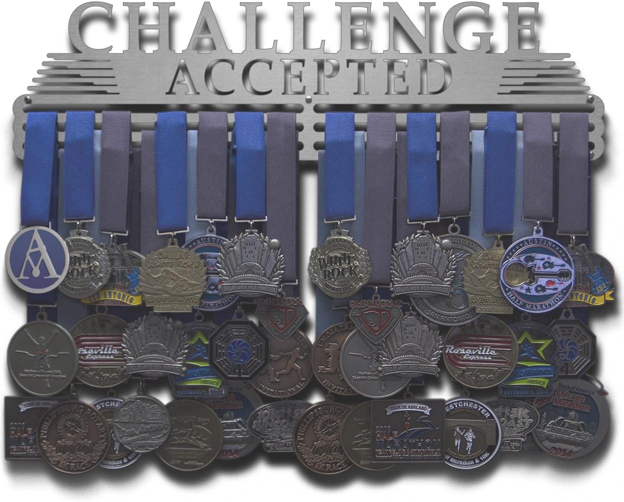 Challenge Accepted - Multiple Medal Award Holder Display Hanger Rack