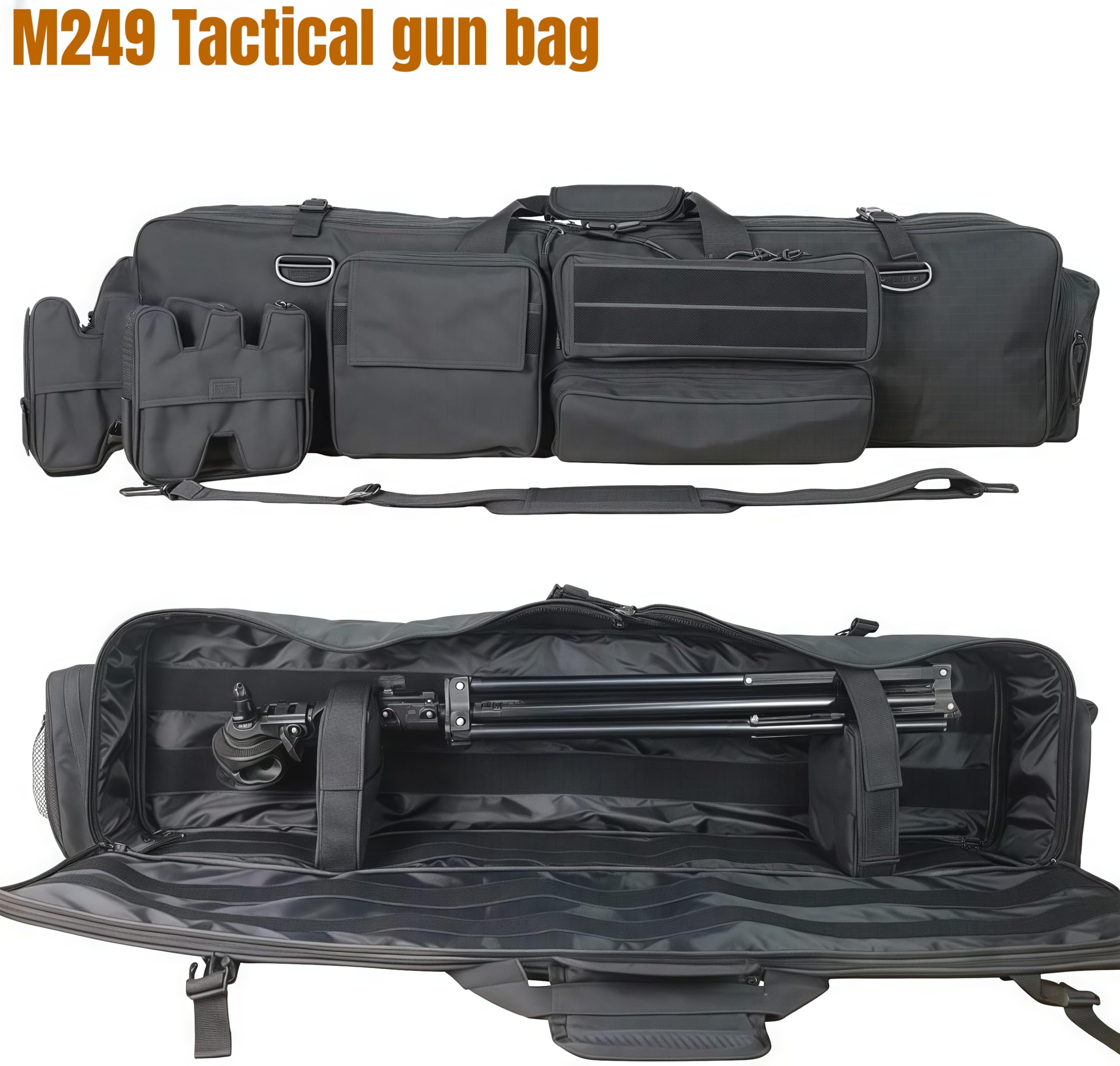 ACEXIER Taktische Waffentasche für M249 Militärarmee Airsoftgewehr Tragetasche CS Jagd Schießen Paintball mit tragbarem Schultergurt