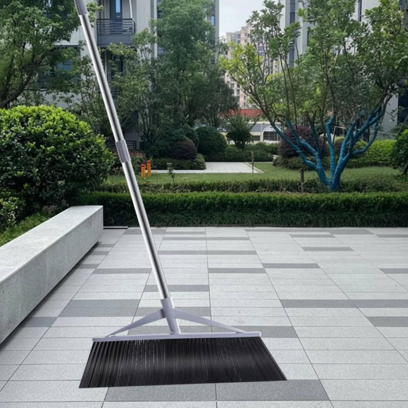 F Fityle Escoba Exterior Escoba Dura Cepillo de Patio de Suelo Construcción Fuerte con Cerdas Rígidas y Cabeza de 55cm Barrido Estable y