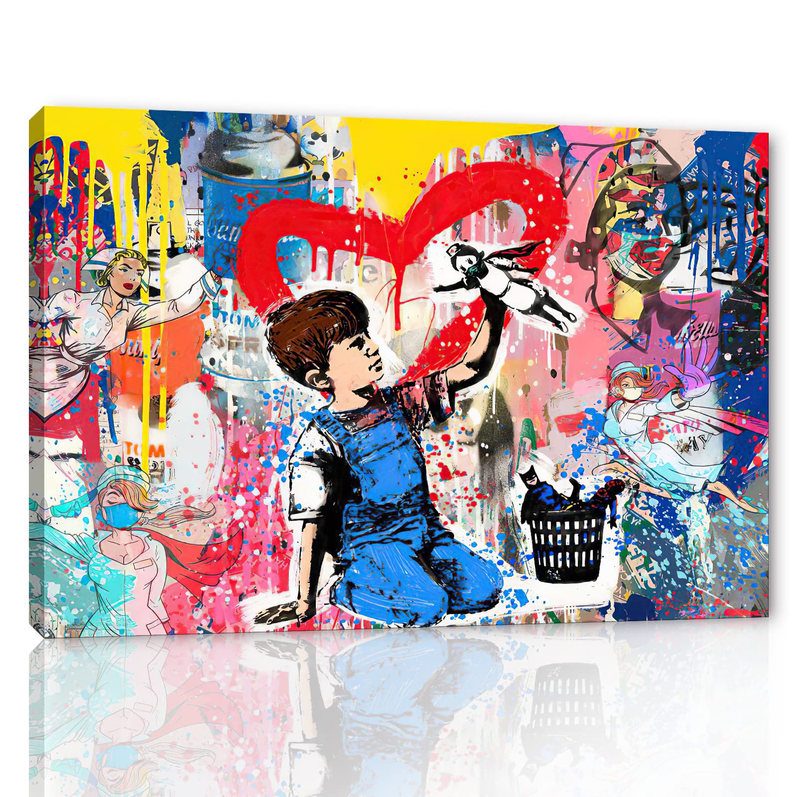 ストリートアート 子供とおもちゃの絵画 Amazon.co.jp: Banksy グラフィティ ストリートアート 小さな子供