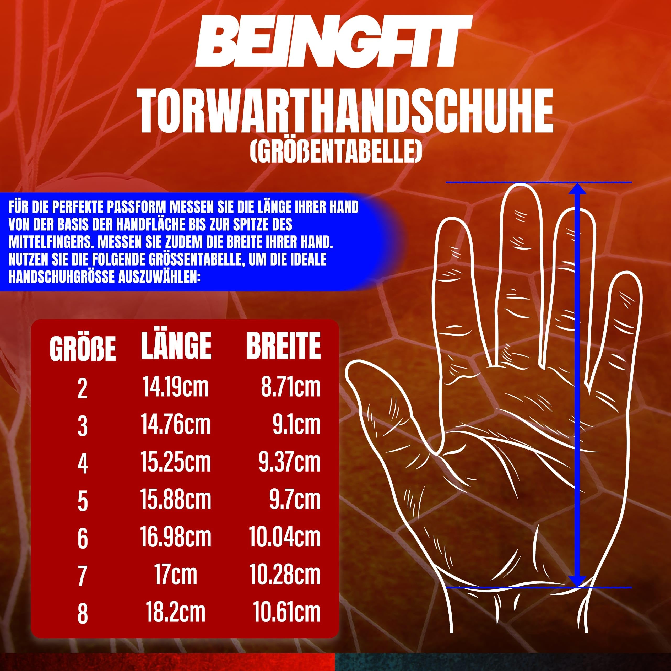 Torwarthandschuhe Herren & Kinder - Fußball Handschuhe 4mm Latex (Schwarz/Rot, Größe 5, geeignet für 9-12 Jahre)