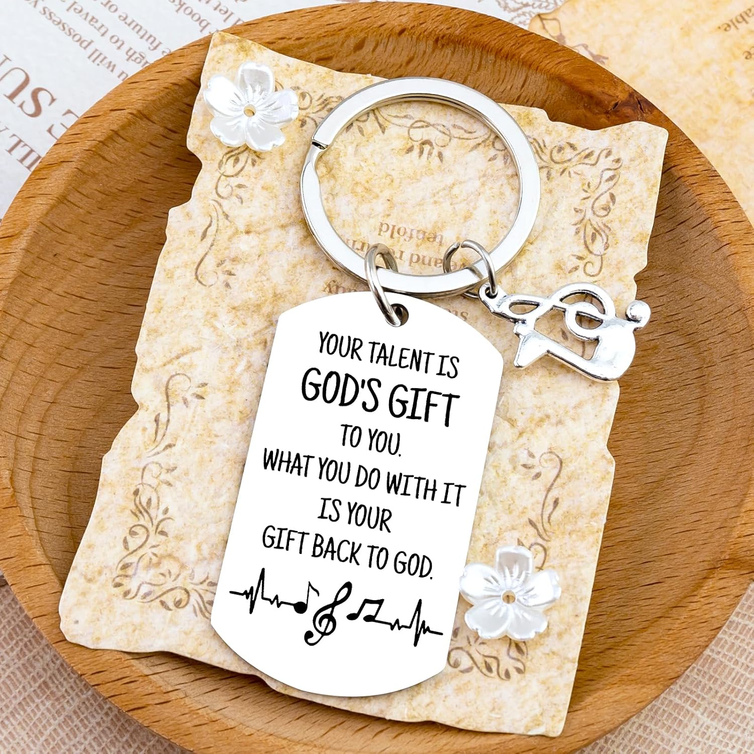 Music Keychain Christian Music Gifts for Men Women