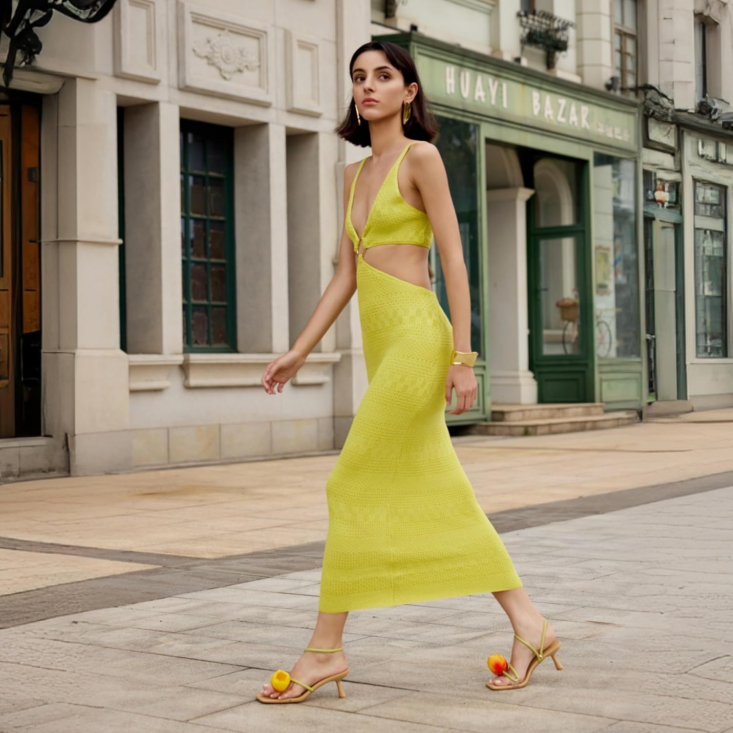 Flower Kitten Heel Sandals for Women Calla Lily Green Heels Square Open Toe Floral Strappy Low Heel Sandals Summer Dressy Wedding Shoes - Image 3