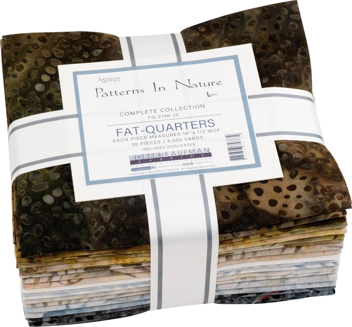 Lunn Studios Artisan Batiks Patterns in Nature 20 Fat Quarters Robert Kaufman Fabrics FQ-2156-20
