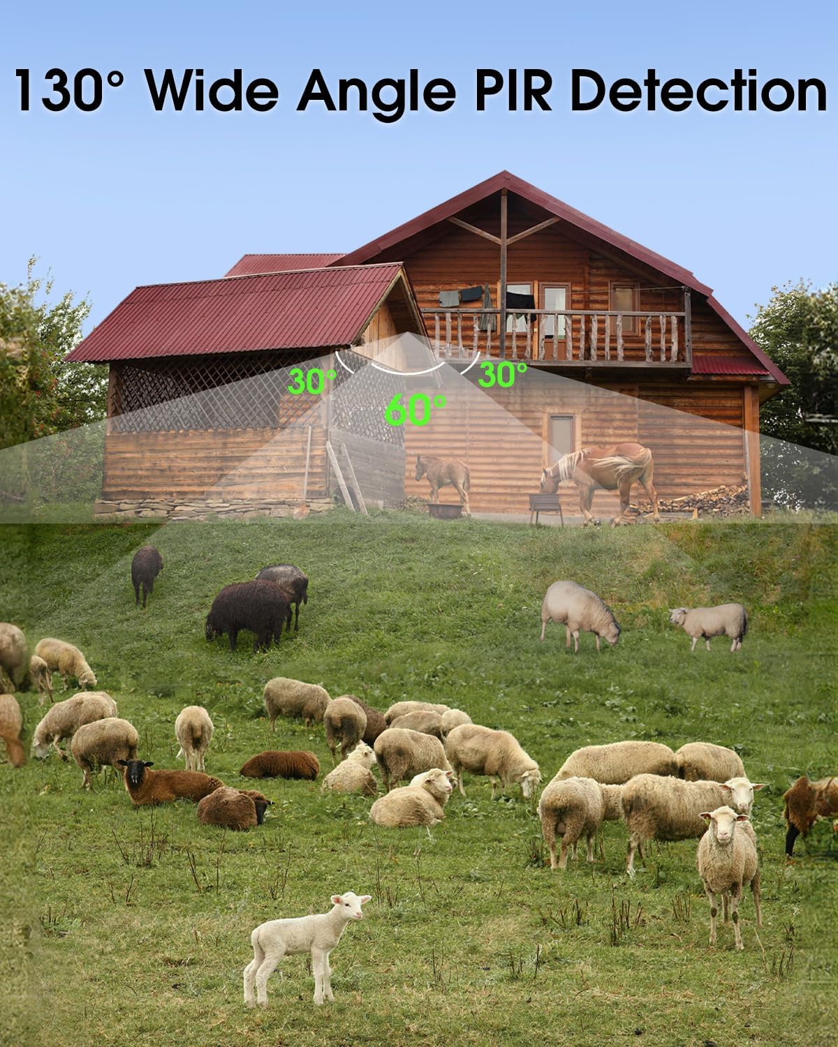 KJK Trail Camera 4K 64MP WiFi Bluetooth Game Camera, Night Vision Wildlife Hunting Camera, 0.1s Trigger Motion Activated, IP67 Waterproof, 130° Wide Angle, 32GB SD Card for Deer & Farm Security