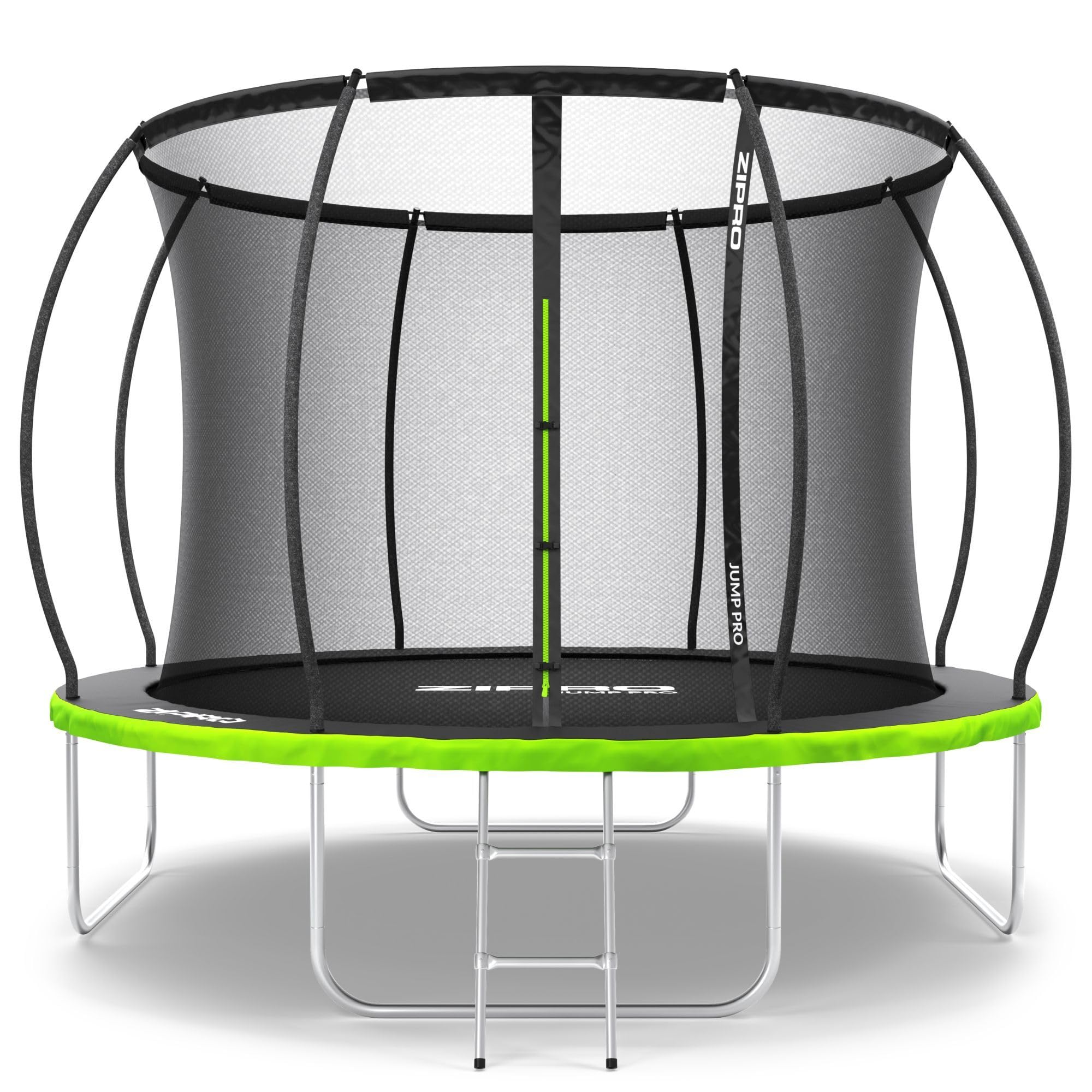ZIPRO JumpPro Premium Trampolín Exterior, Cama Elástica para Niños, con Red Interna, Resistente, Protección UV, Montaje Fácil, Soporta hasta 150 kg, Ø 252/312/374/435/496 cm