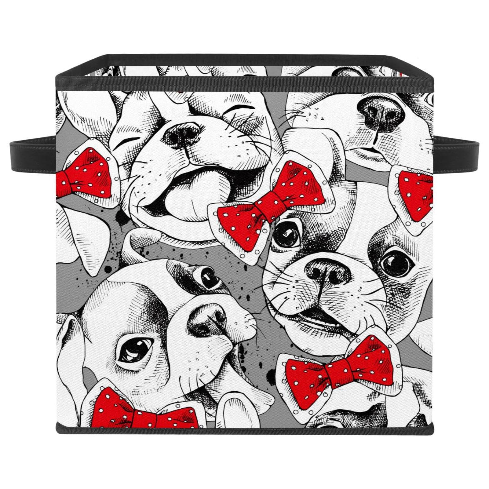 Panier de rangement en tissu bouledogue pour chambre et placard