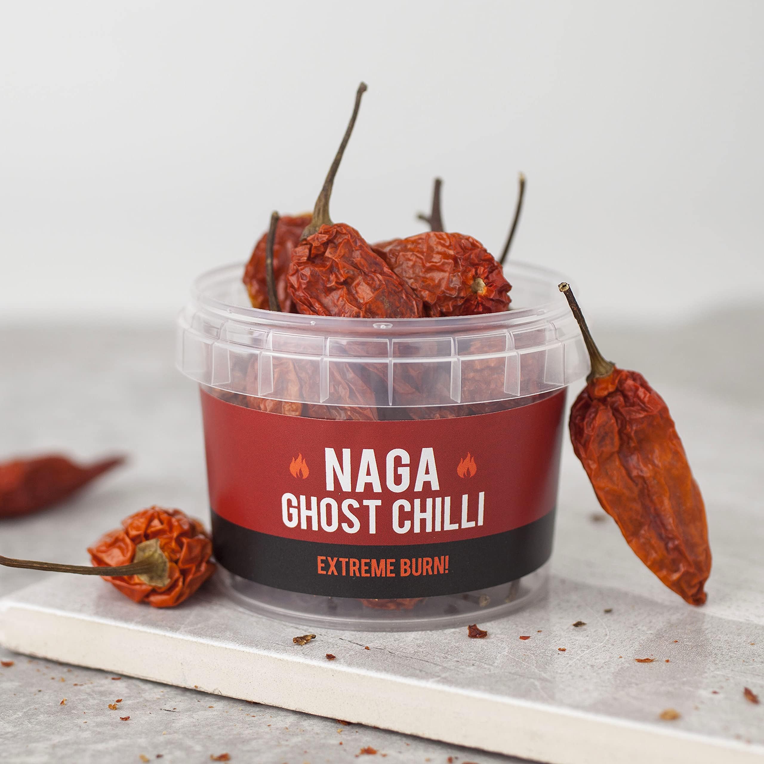 Naga Ghost Chilli Pot with Pepper Pods, Extreme Heat Up to 700,000 SHU, For Curries, Sauces & Marinades (Naga Ghost Chilli)