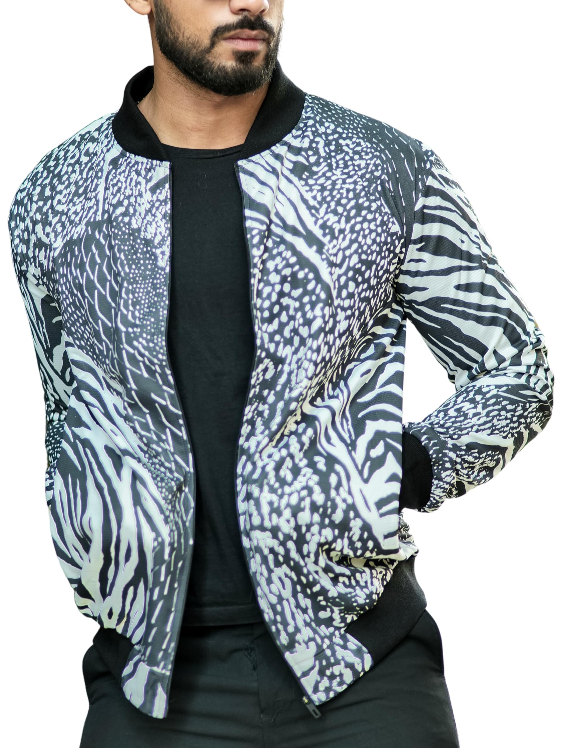 GRITSTONESMen Digital Print Bomber Jacket
