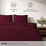 Dreamzie Bed Linen 240 x 220 cm, 4-Piece Duvet Cover 240 x 220 cm, Fitted Sheet 140 x 190 cm with 2 Pillowcases 65 x 65 cm, Burgundy Red, for Double Bed, Microfibre Bed Linen, Oeko-Tex - 6