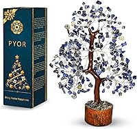 Vista 12 de PYOR Ojo de tigre, árbol de cristal curativo, decoración de oficina para mujeres, árbol de gemas, piedra de ojo de tigre, regalos de buena suerte