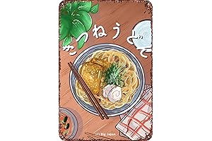 Japanese Kitsune Udon Cartoon Poster - A Funny Vintage Decor for Any Space