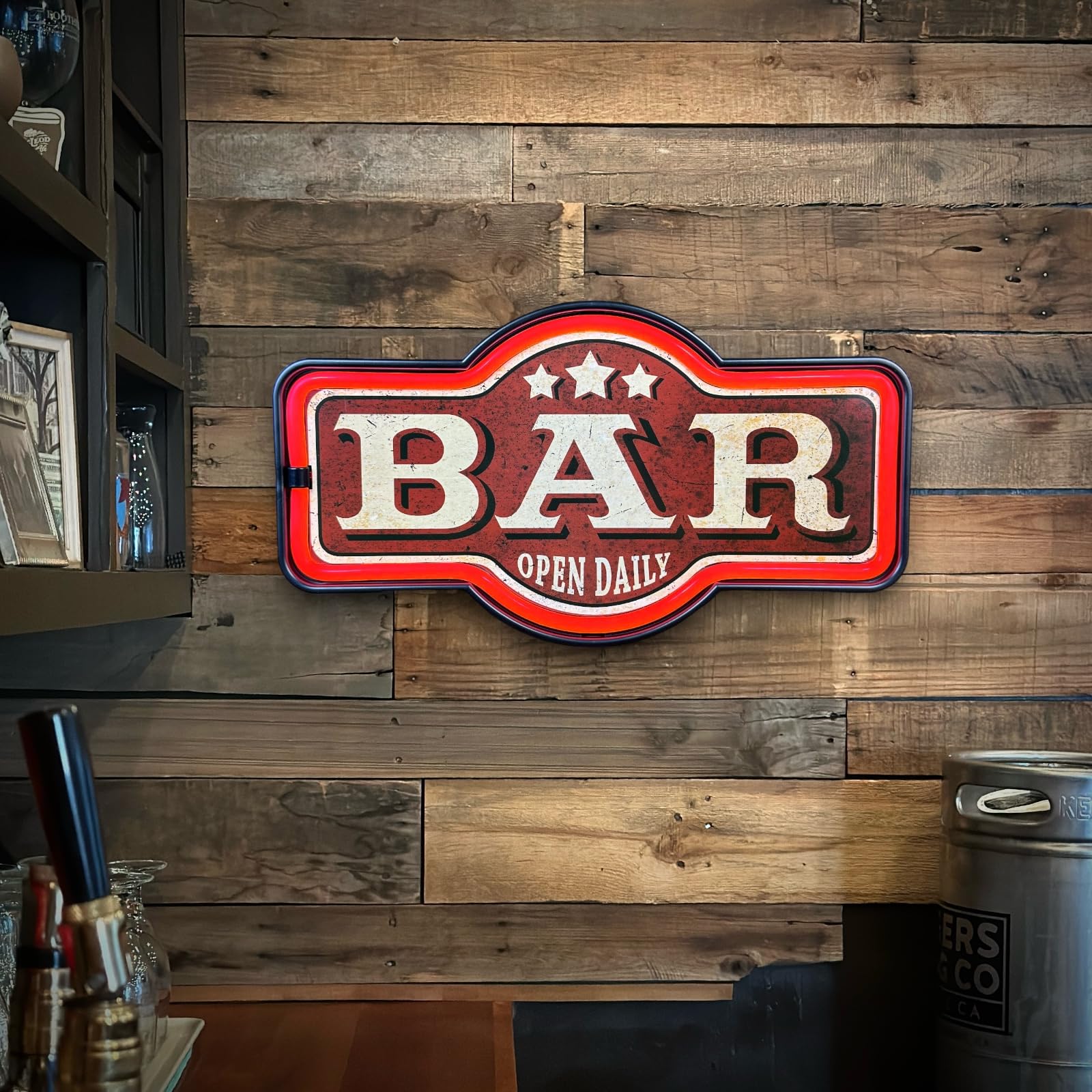 Amazon.com: Bar Open Daily LED Neon Sign Vintage Inspired Retro