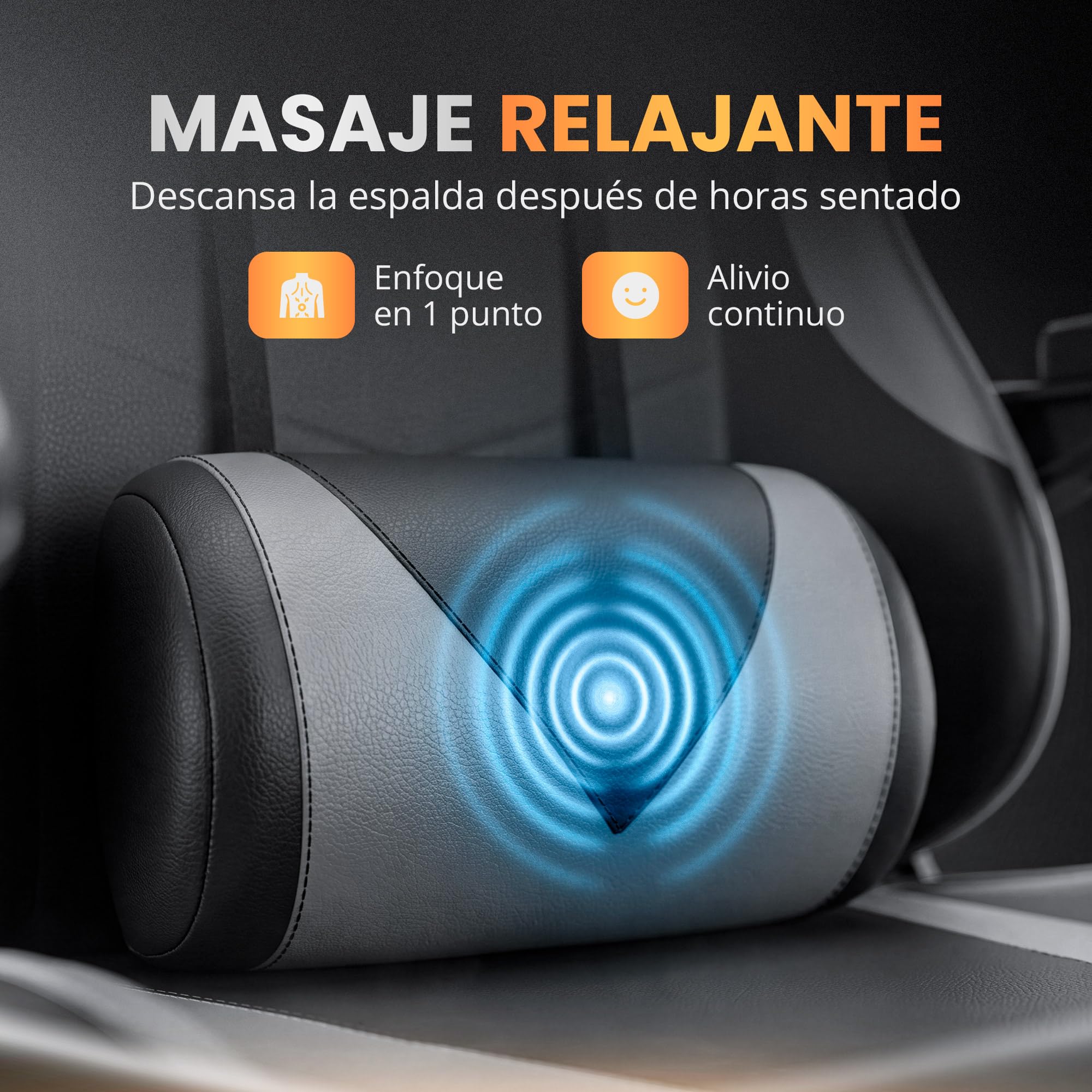 JUPPLIES Silla Gaming Profesional con Masajeador - Silla de Oficina Ergonómica, Altura Regulable y Respaldo Abatible - Silla Gamer (Gris, Acolchado Arriba, con Reposapiés)