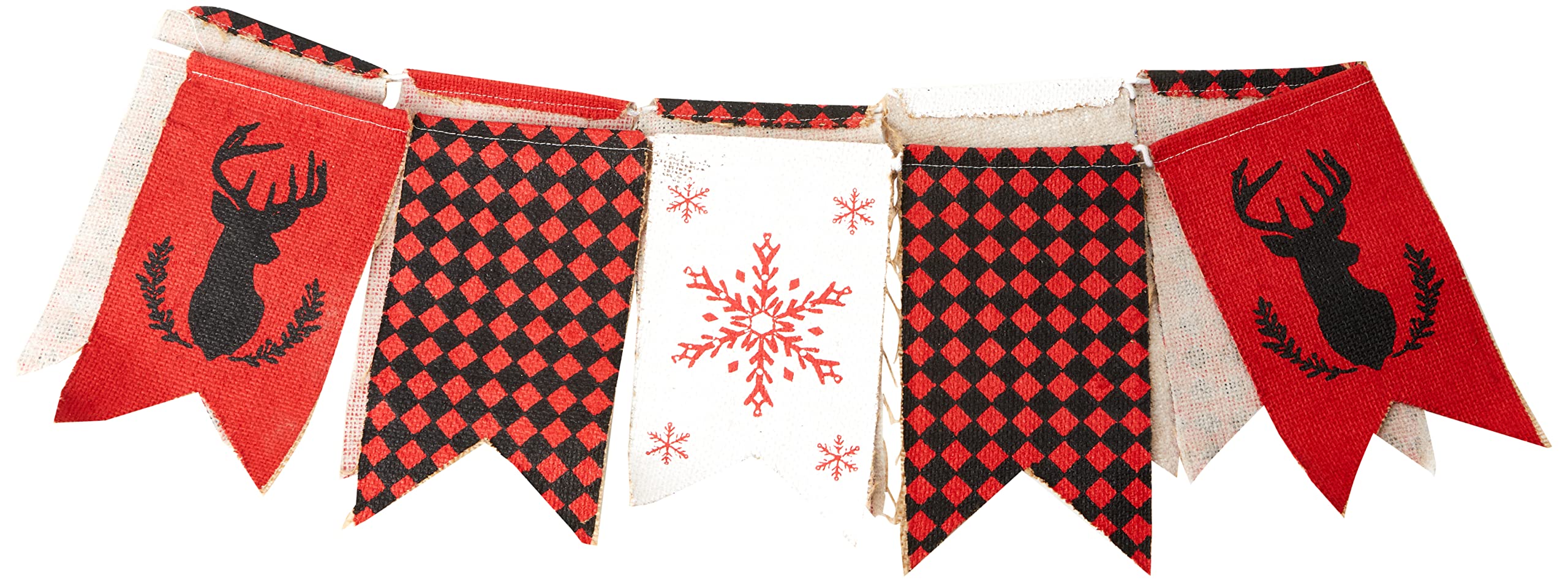 Bannière de Noël en toile de jute guirlande multicolore suspension murale