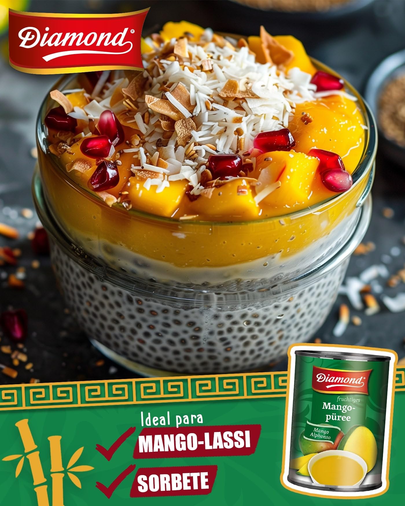 Puré de mango Alphonso 850 g conserva de fruta en lata