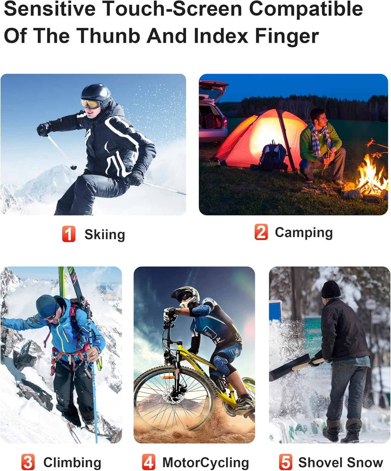 Heated Gloves for Men Women, 2 Rechargeable Battery Packs, Electric Heated Gloves Waterproof Windproof with 3 Heating Levels, Touchscreen Work Gloves for Winter Motorcycle Skiing Cycling Snow Plowing