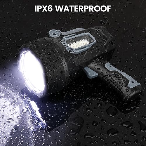 Miniatura 6 de Linterna recargable de 99000 lúmenes, focos para exteriores con luz de mazorca y soporte plegable, 10000Ah Spot Light Long Runtime, focos de mano