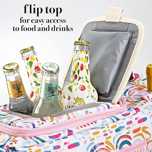 Miniatura 4 de Fit & Fresh Foundry - Enfriador suave, aislado, a prueba de fugas, 24 latas, soporte para 2 botellas de vino, bolsa de mano para viajes, playa