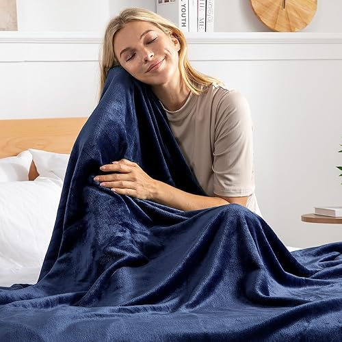 Miniatura 2 de Exclusivo Mezcla Manta de vellón para sofá, cama, súper suave y cálida, para uso en todas las estaciones, acogedora, afelpada, ligera, 90 x 66