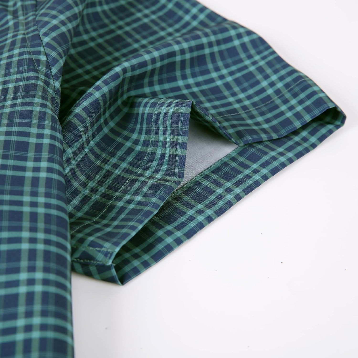 Mens Casual Button Down Shirts Wrinkle Free 4-Way Stretch Dress Shirs Short Sleeve Plaid Summer Shirts for Men - Image 6