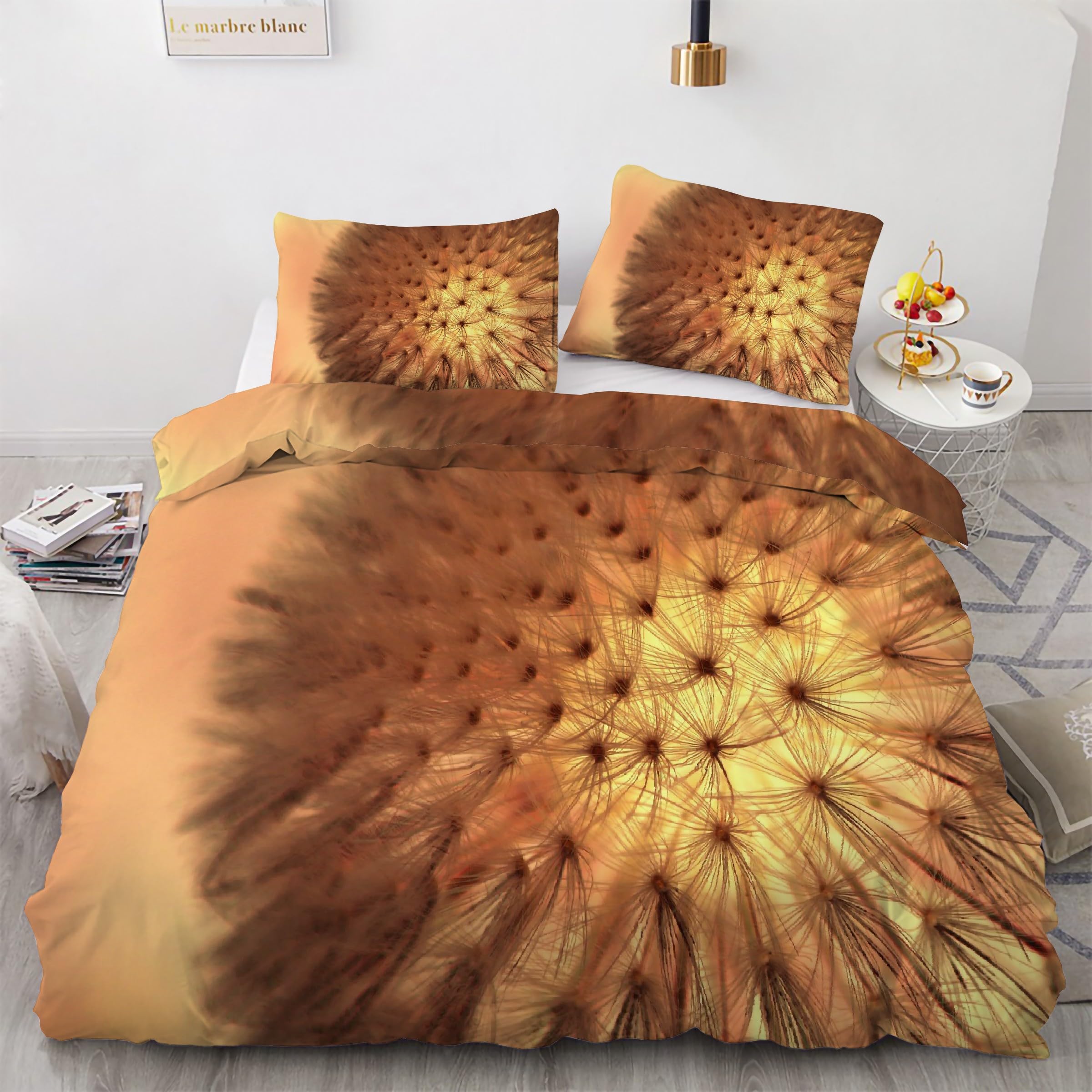Parure de lit 200x200 pissenlits pour une chambre parentale cocooning