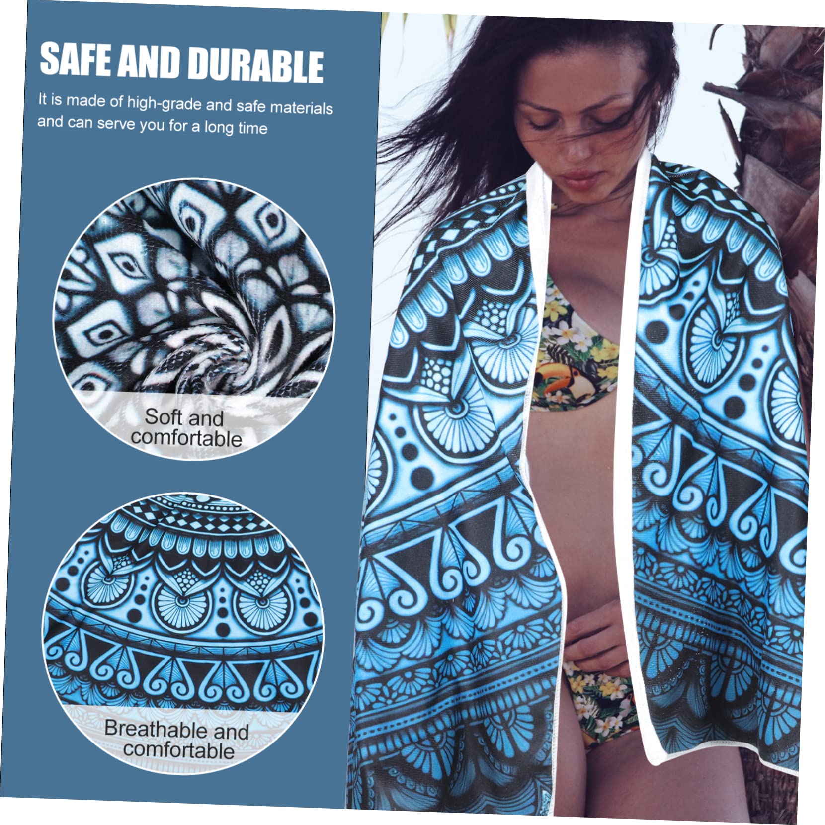 PRETYZOOM 4 Pz telo mare asciugamano palestra asciugamani palestra gym towel asciugamani in microfibra asciugamano in microfibra per il viso telo da piscina fibra superfine Blue