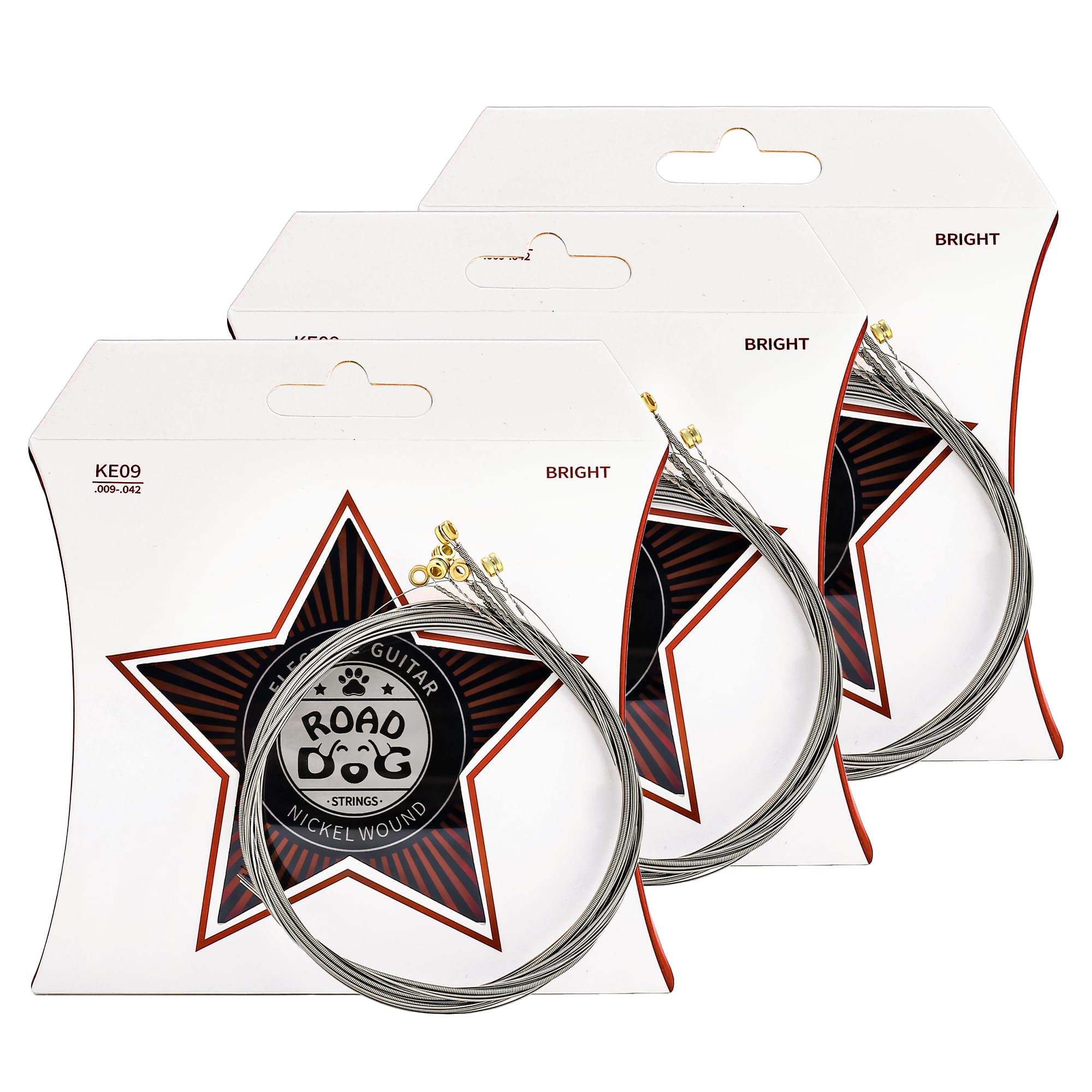 Electric Guitar Strings Nickel Plated Steel with PVD Ion Coating Electric Guitar Strings Kit Consistent Feel Lasting Bright Tone 3 Packs-6 String Guitar Accessories (Super Light,09-42(3 Pack))