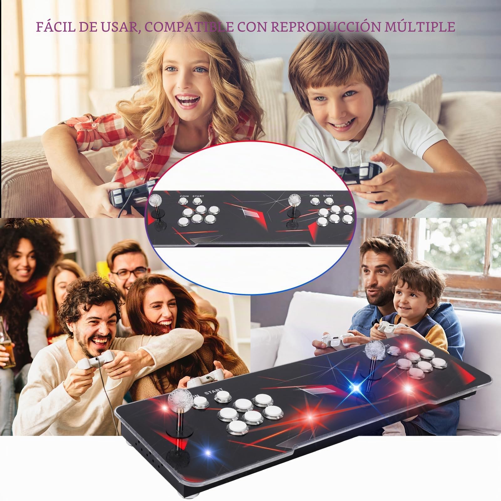 【 35000 juegos en 1 】 70S Caja de Pandora, consola de juegos arcade, máquina de juegos retro para PC y TV de casa, 2-4 jugadores, 1280X720, compatible con 3D, buscar/ocultar/guardar/cargar