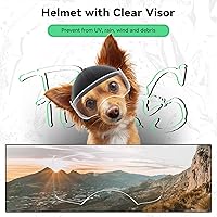 Vista 5 de Enjoying Casco para perro con lente transparente y agujeros para las orejas, casco de motocicleta para mascotas, sombreros de perro para perros