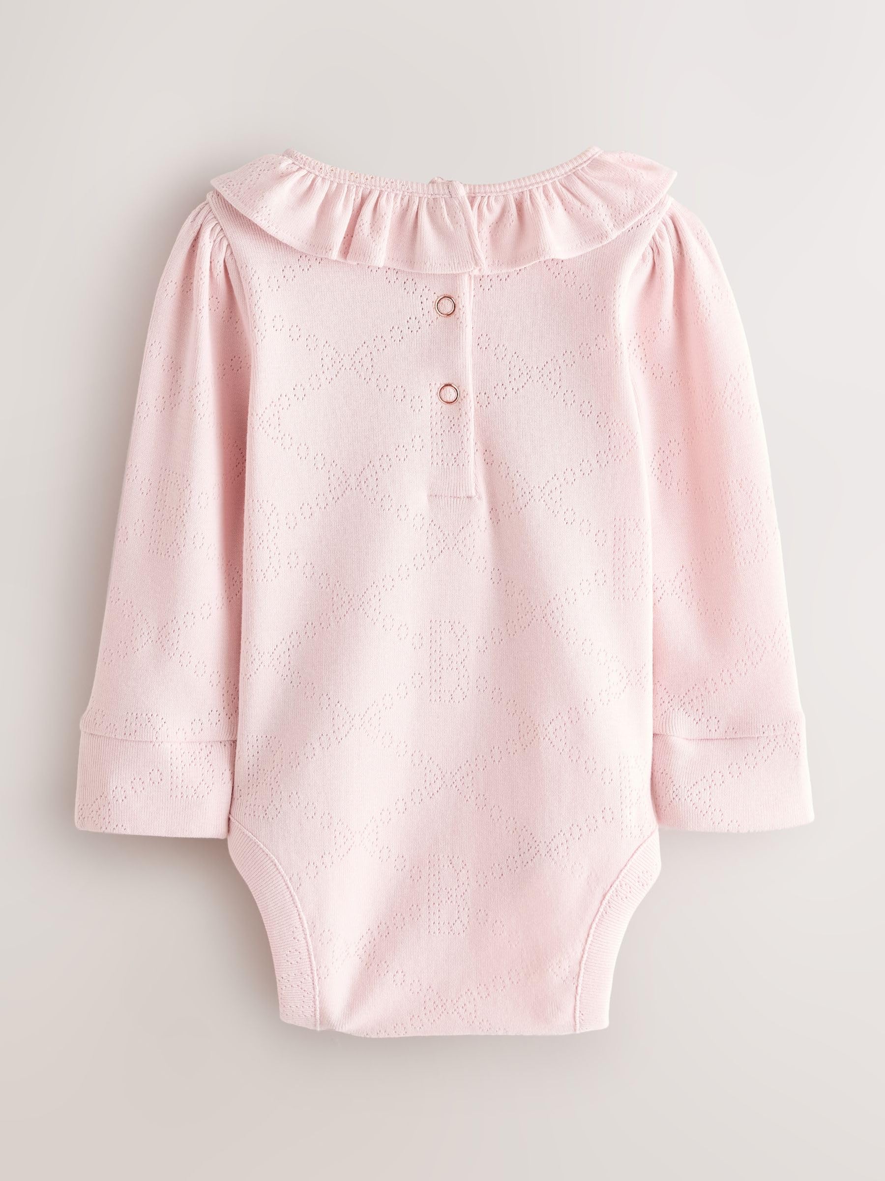 Noworodki dziewczynki Zestaw 2 biało-różowych ażurowych body Baker by Ted Baker