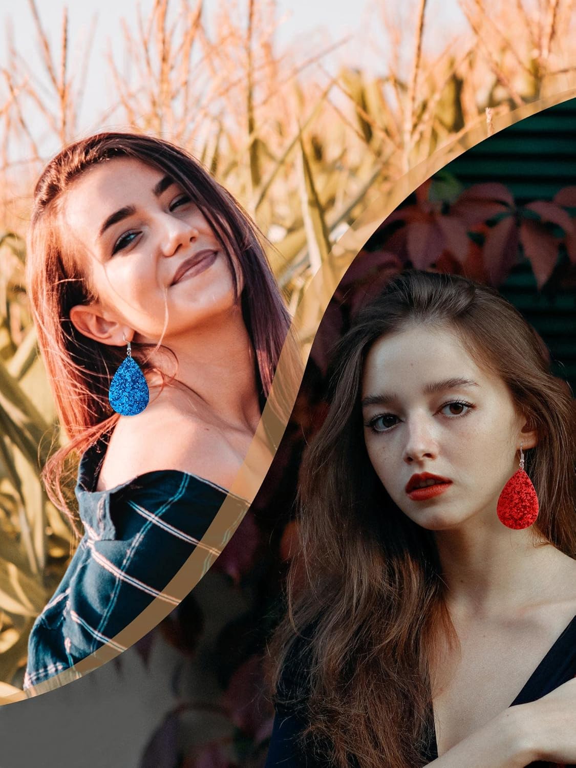 Hicarer 20 Pairs Christmas Glitter Teardrop Earrings Bulk Colorful Faux Leather Dangle Earrings for Women Birthday Gift Fashion Jewelry - Image 6