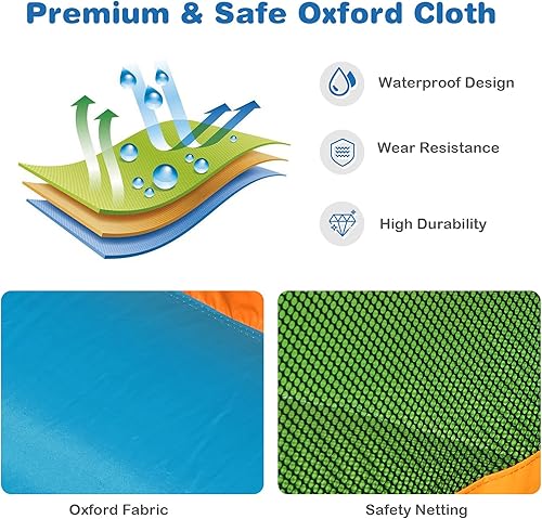 Miniatura 3 de BOUNTECH Tobogán acuático inflable, casa de rebote de agua con tobogán acuático y pozo de pelotas combo húmedo y seco para niños al aire libre con