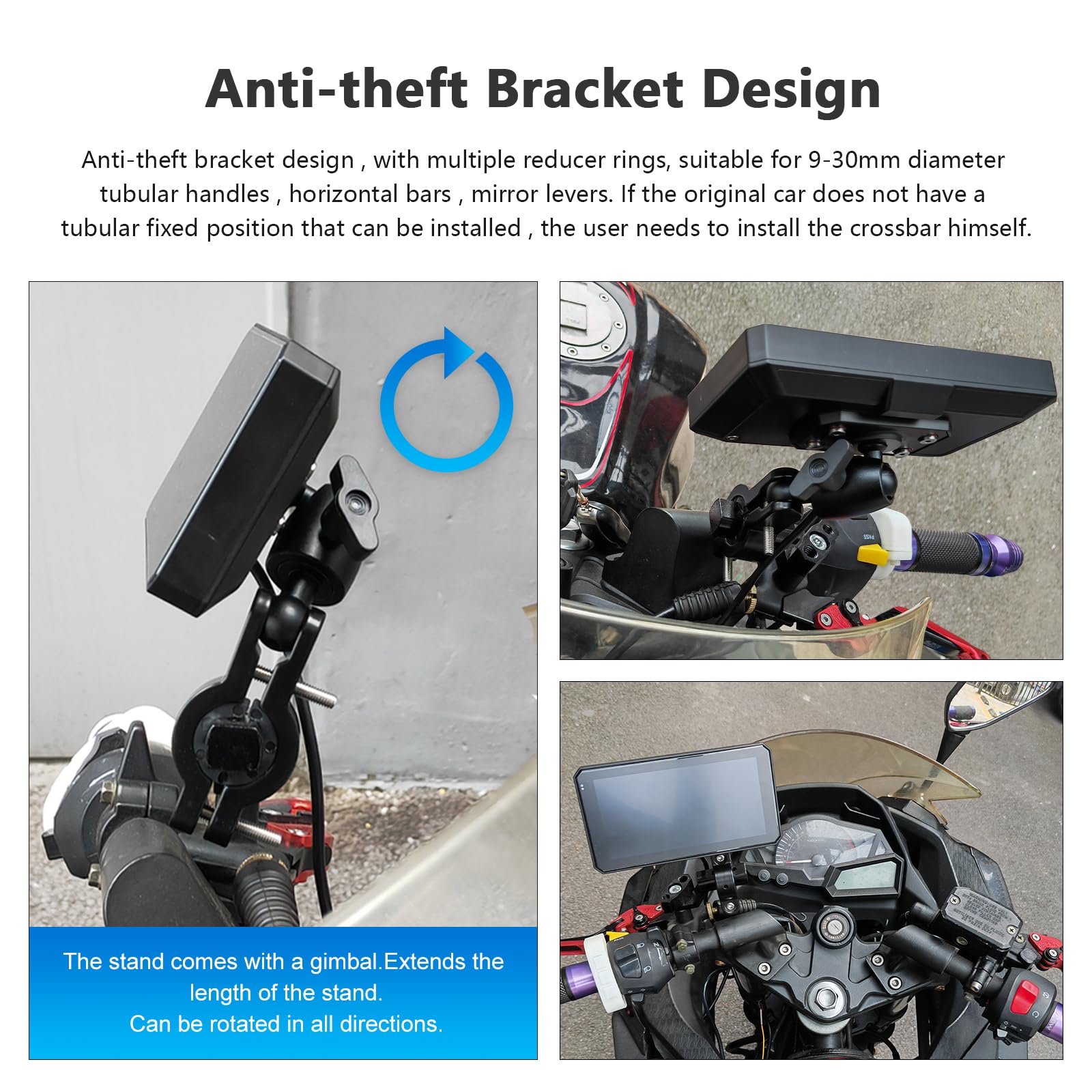 Kioball 6,86 Motorrad Bluetooth Tragbarer Bildschir Produktbild-Vorschau 4