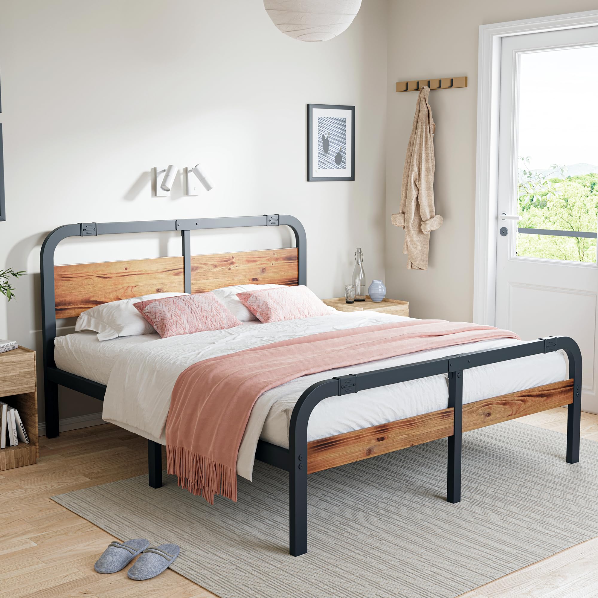 ZIYOO 14" Heavy Duty California King Bed Frame, Cal King Bed Frame with